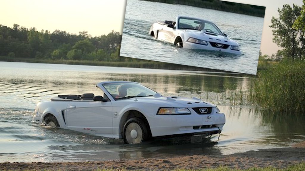Zábavný Ford Mustang, ktorý jazdí aj vo vode