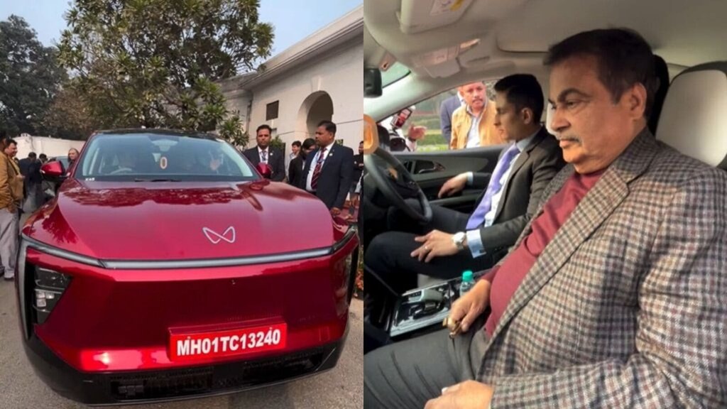 Nitin Gadkari revisa os novos SUVs eléctricos de Mahindra