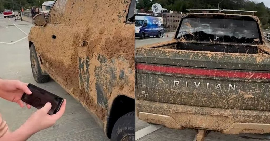 Rivian R1T preživio uragan Helene